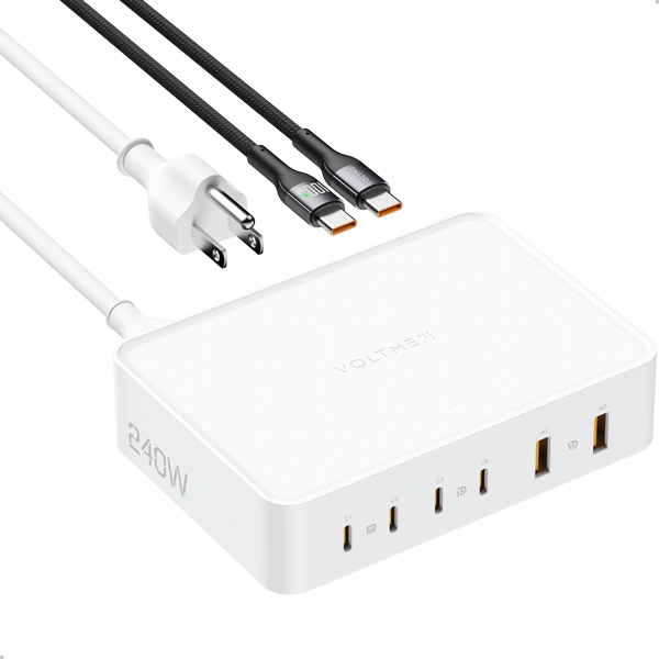 VOLTME Revo 240 (240W PD3.1, 6 Ports Desktop Power Station, GaNFast)